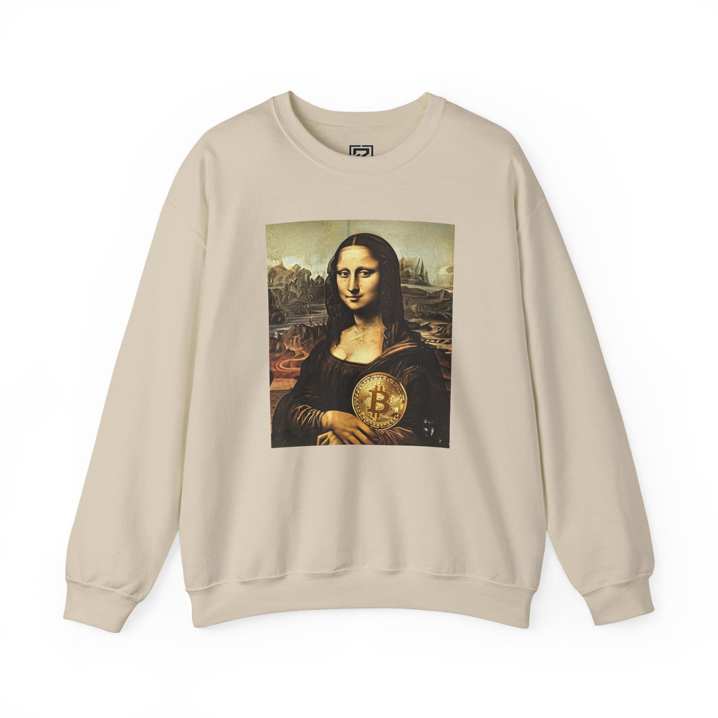 Mona Lisa Bitcoin Sweatshirt, Unisex Crewneck, Art Lover Gift, Hipster Apparel, Cozy Casual Wear