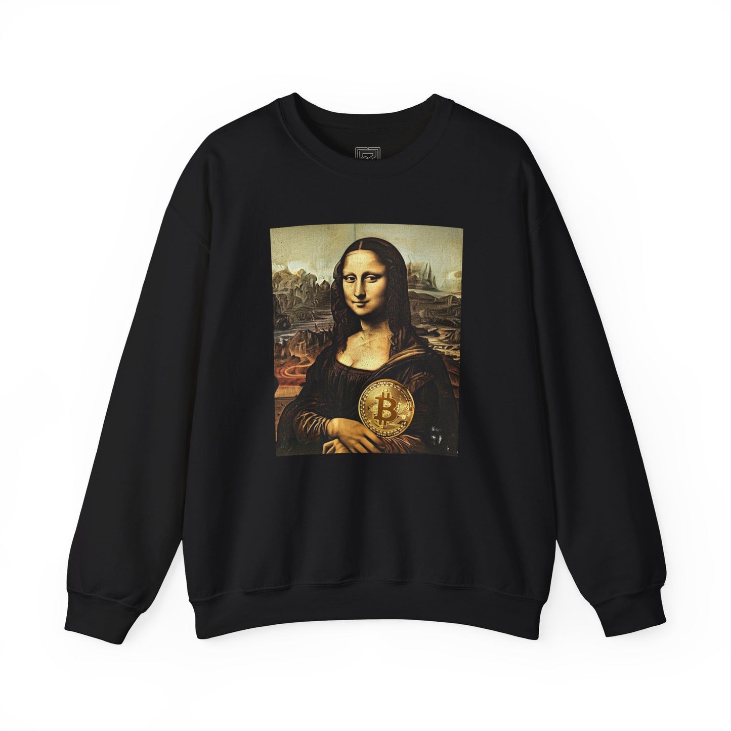 Mona Lisa Bitcoin Sweatshirt, Unisex Crewneck, Art Lover Gift, Hipster Apparel, Cozy Casual Wear