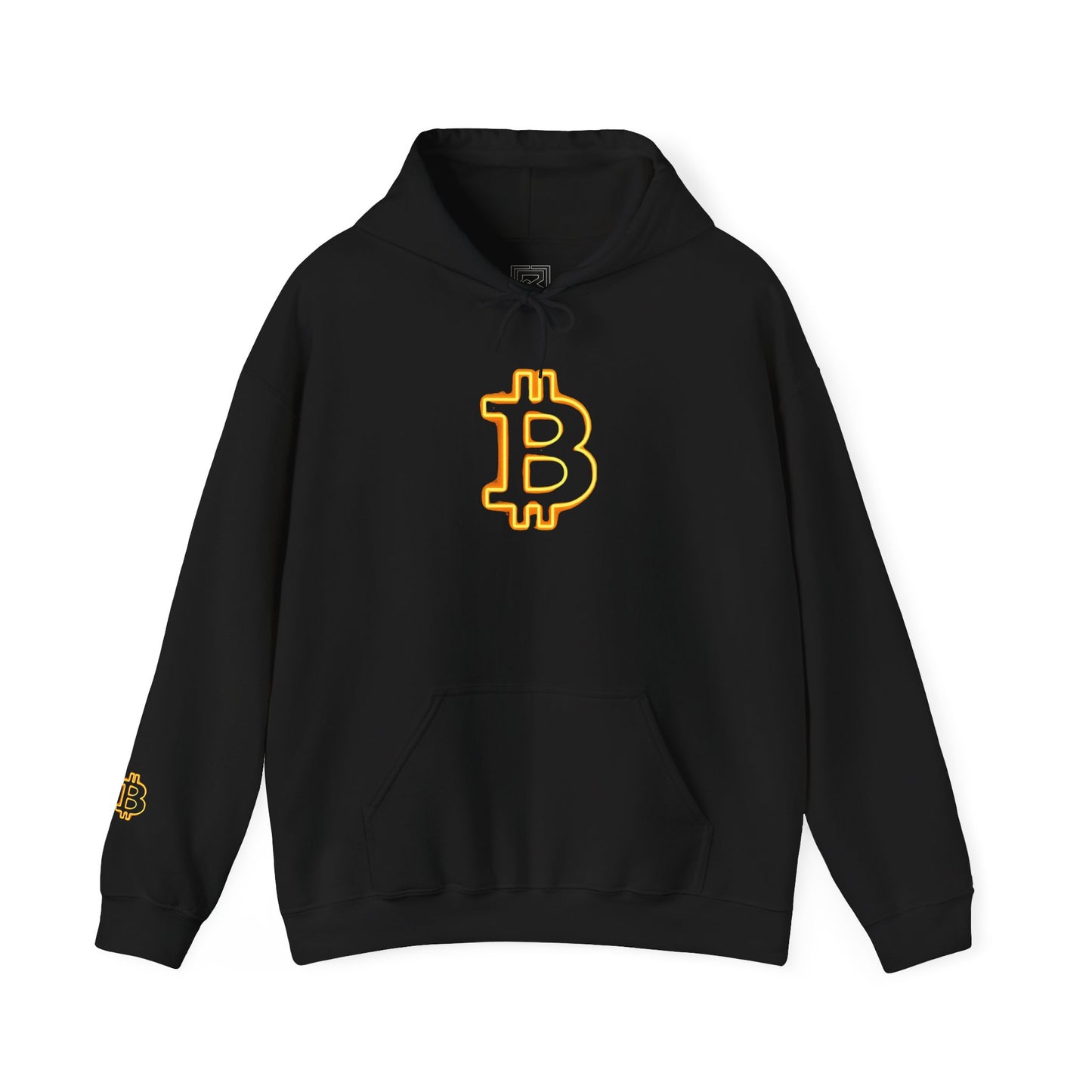 Bitcoin Neon Logo Hoodie — Crypto Bitcoin Symbol Pullover