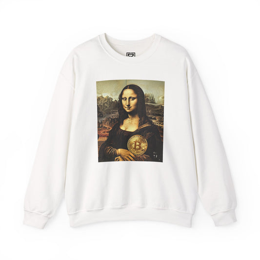 Mona Lisa Bitcoin Sweatshirt, Unisex Crewneck, Art Lover Gift, Hipster Apparel, Cozy Casual Wear