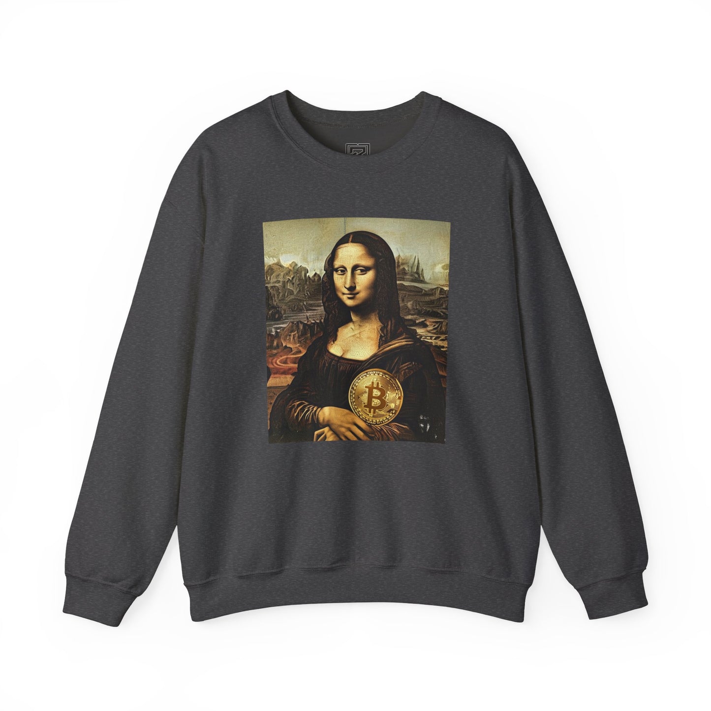 Mona Lisa Bitcoin Sweatshirt, Unisex Crewneck, Art Lover Gift, Hipster Apparel, Cozy Casual Wear