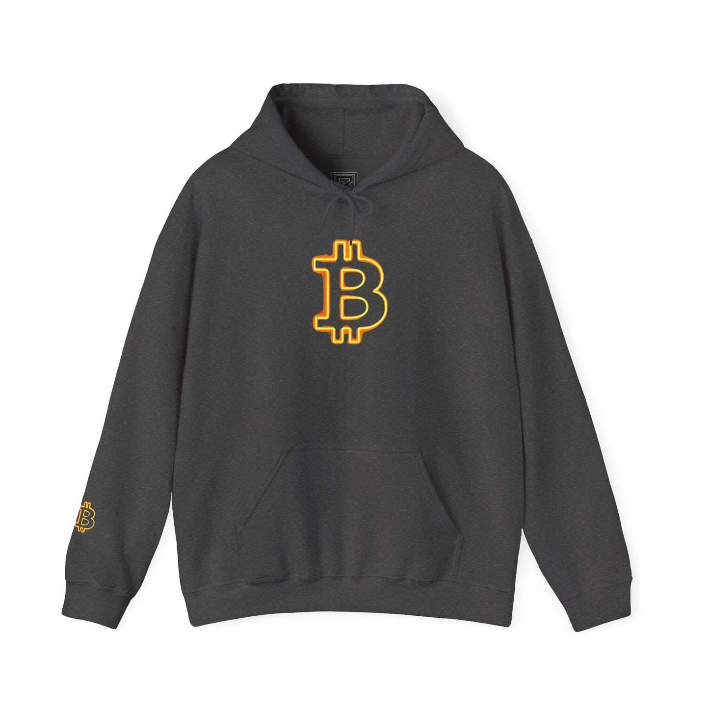 Bitcoin Neon Logo Hoodie — Crypto Bitcoin Symbol Pullover