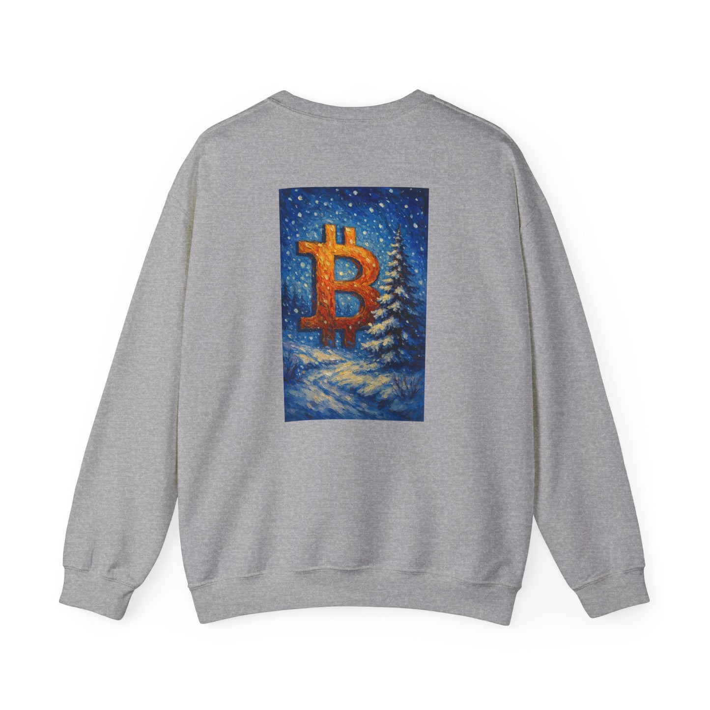 Bitcoin Winter Glow Sweatshirt: "The Illuminated Path Masterpiece"