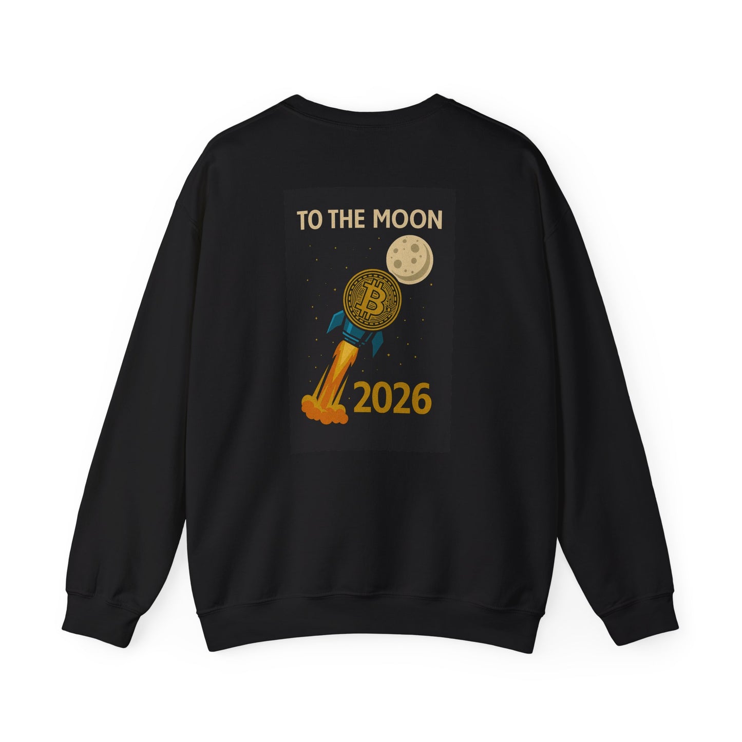 Bitcoin “To The Moon 2026” Sweatshirt | Rocket Badge Design