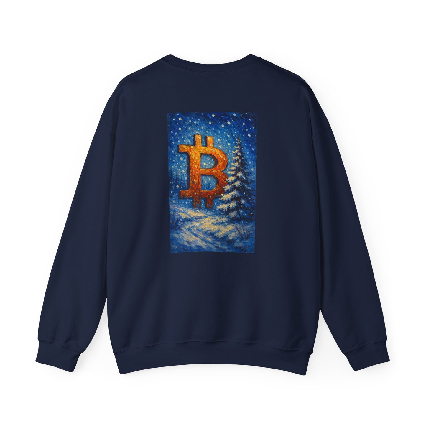 Bitcoin Winter Glow Sweatshirt: "The Illuminated Path Masterpiece"