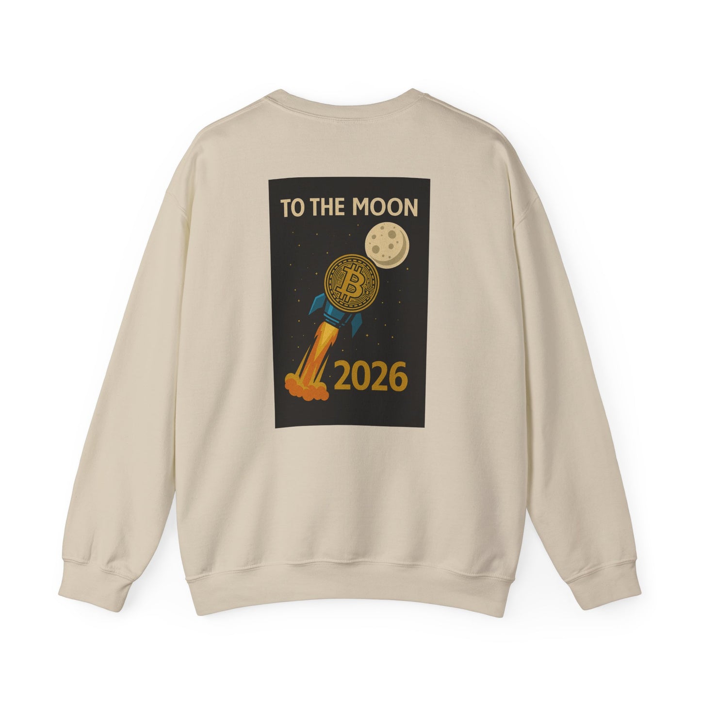 Bitcoin “To The Moon 2026” Sweatshirt | Rocket Badge Design